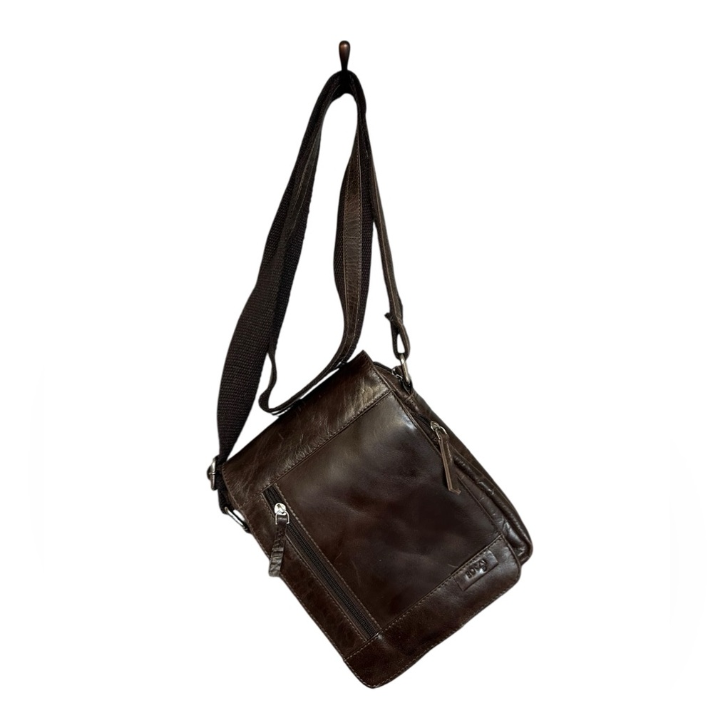 Rocai Brown Leather Crossbody Manmade Strap Bohemian Bag Purse